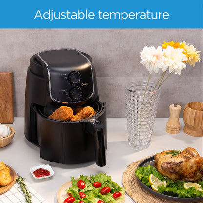 Midea 4.7L Manual Air Fryer Black