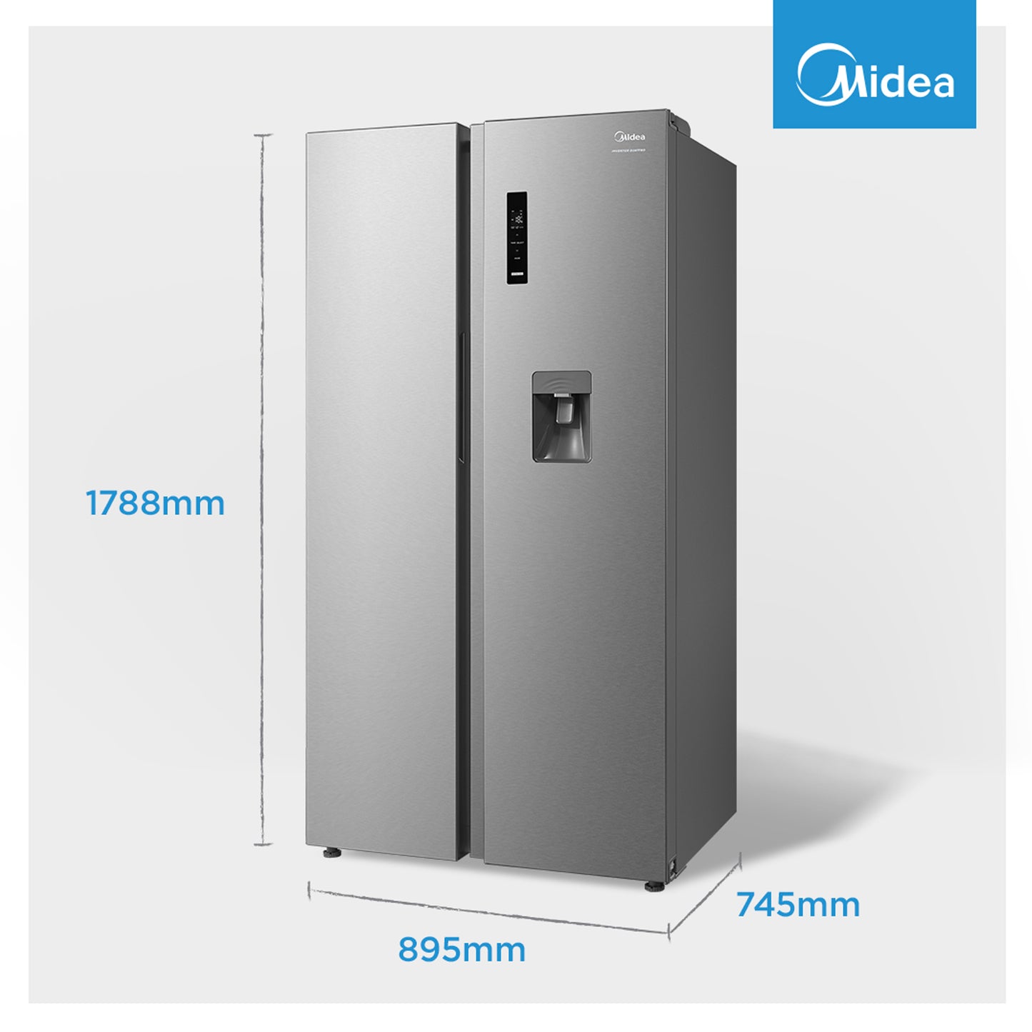 Midea 513L Side by Side Refrigerator Stainless Steel