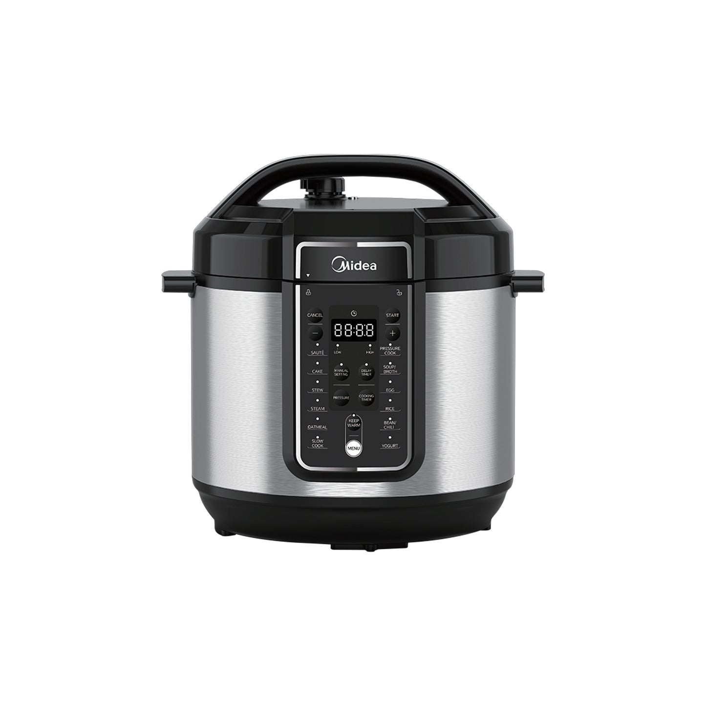 Midea 8L Pressure Cooker Black & Silver