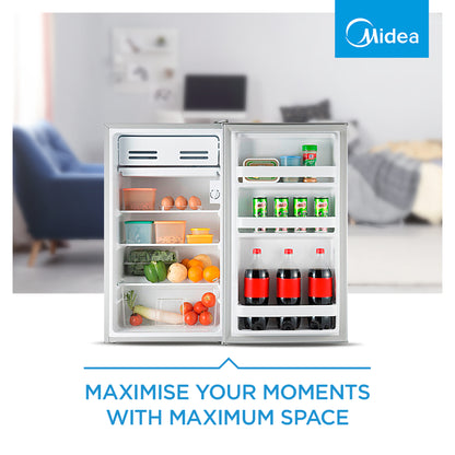 Midea 93L Single Door Bar Fridge Silver