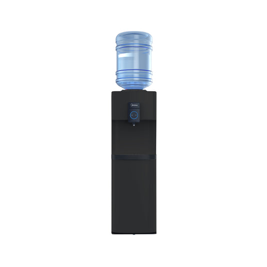Midea Top Loading Water Dispenser with Integrated Bottom Refrigerator Cabinet Black