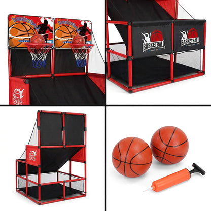 Double Basketball Playset Black & Red