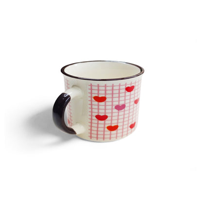 Kitchen Life Mini Mug with Heart Pattern White