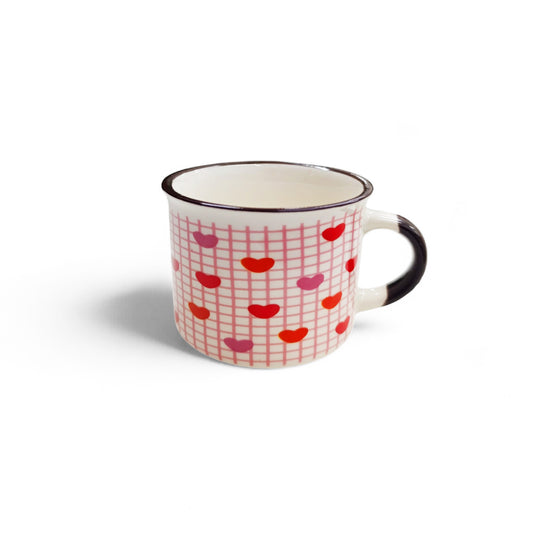 Kitchen Life Mini Mug with Heart Pattern White