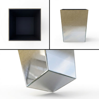 Glass Glitter Dustbin Gold