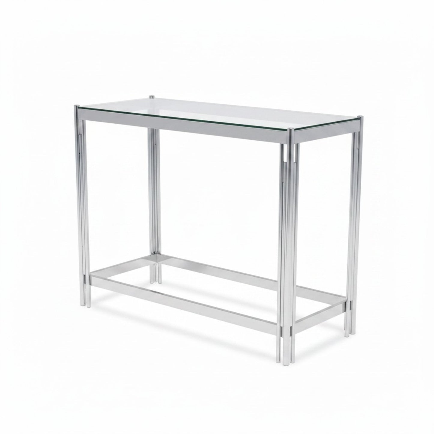 Modern Glass Console Table Chrome