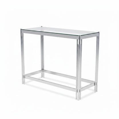 Modern Glass Console Table Chrome