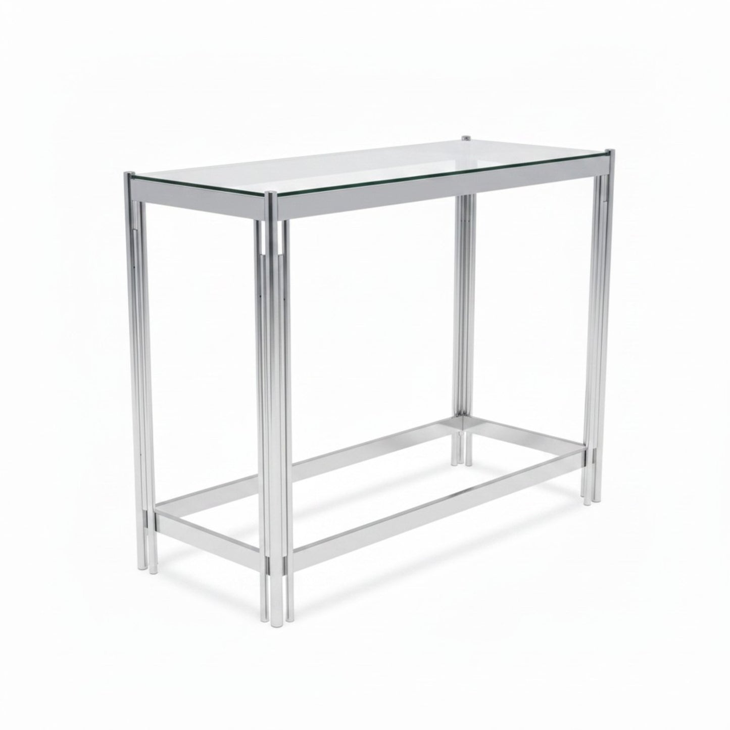 Modern Glass Console Table Chrome