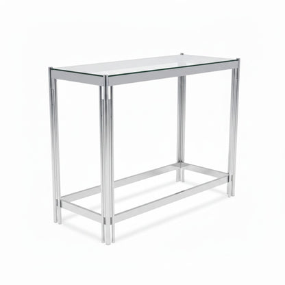 Modern Glass Console Table Chrome
