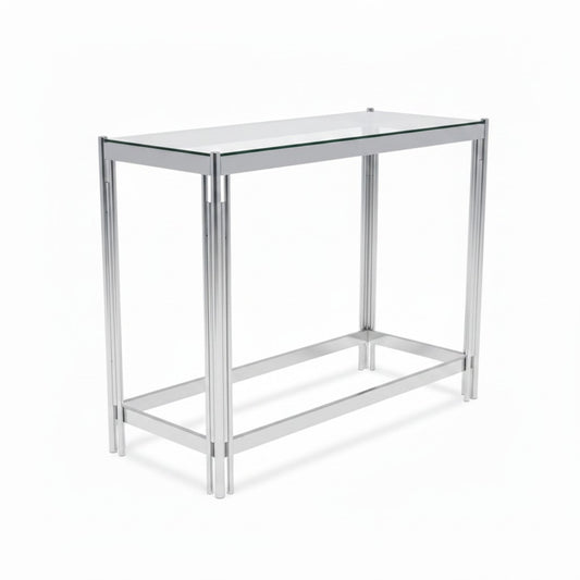 Modern Glass Console Table Chrome