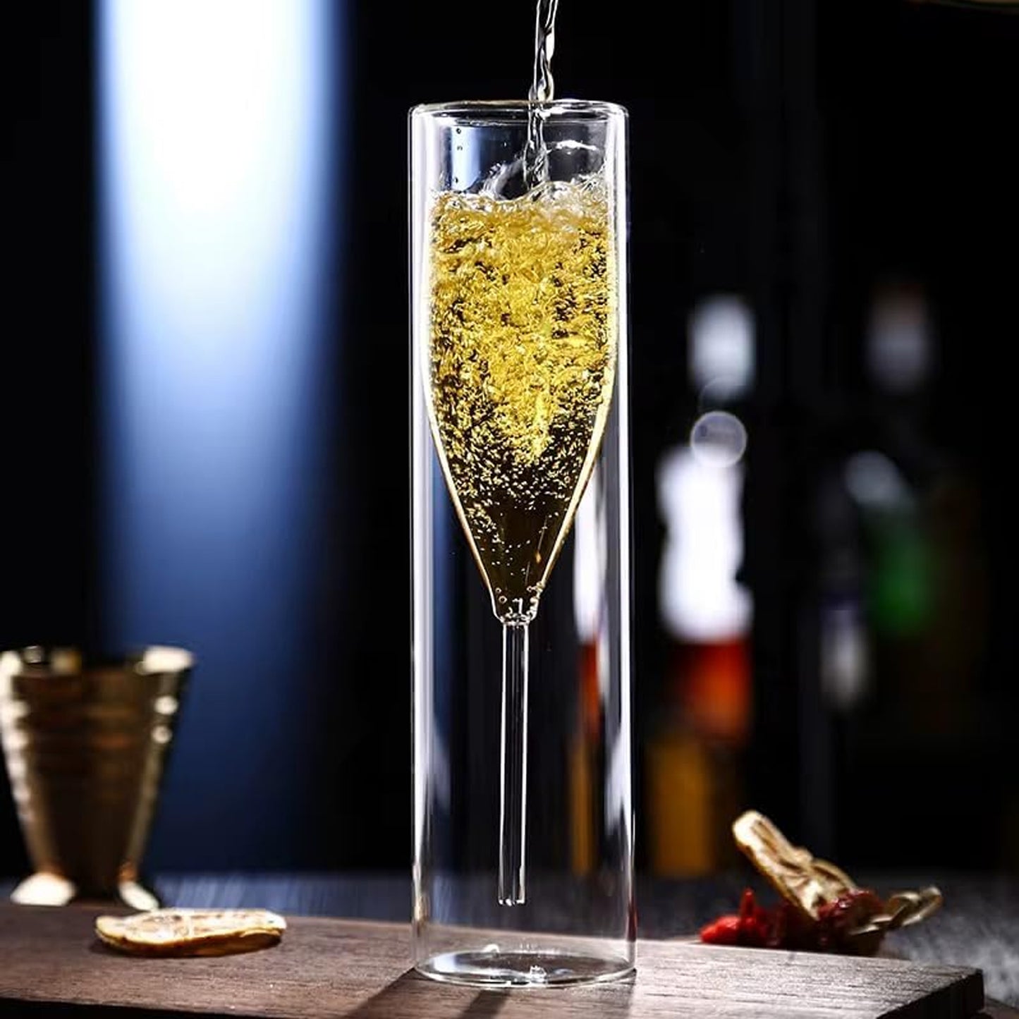 Double Walled Champagne Glass Clear