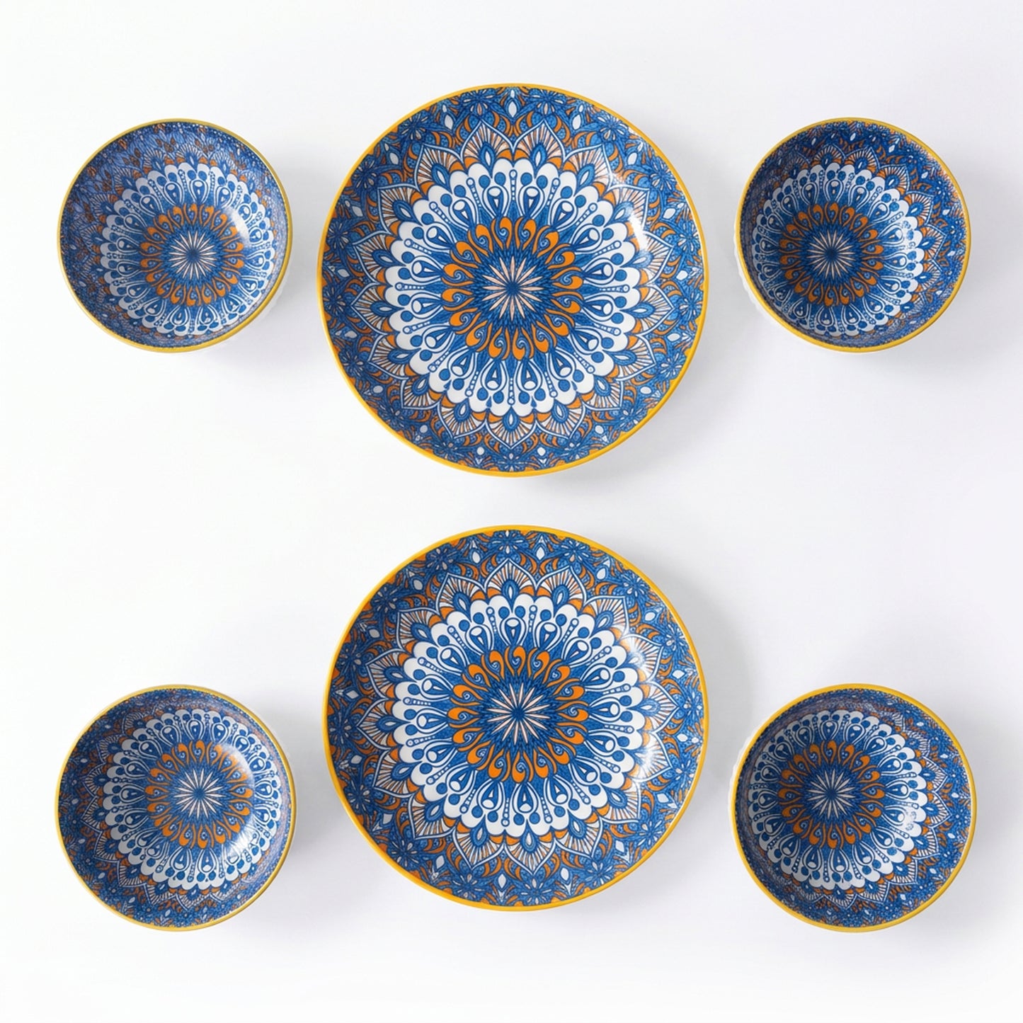 6 Piece Serving Bowl Set Multicoloured