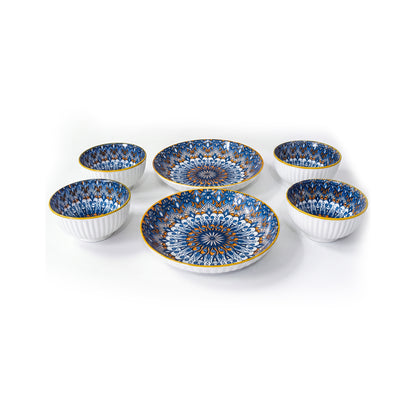 6 Piece Serving Bowl Set Multicoloured