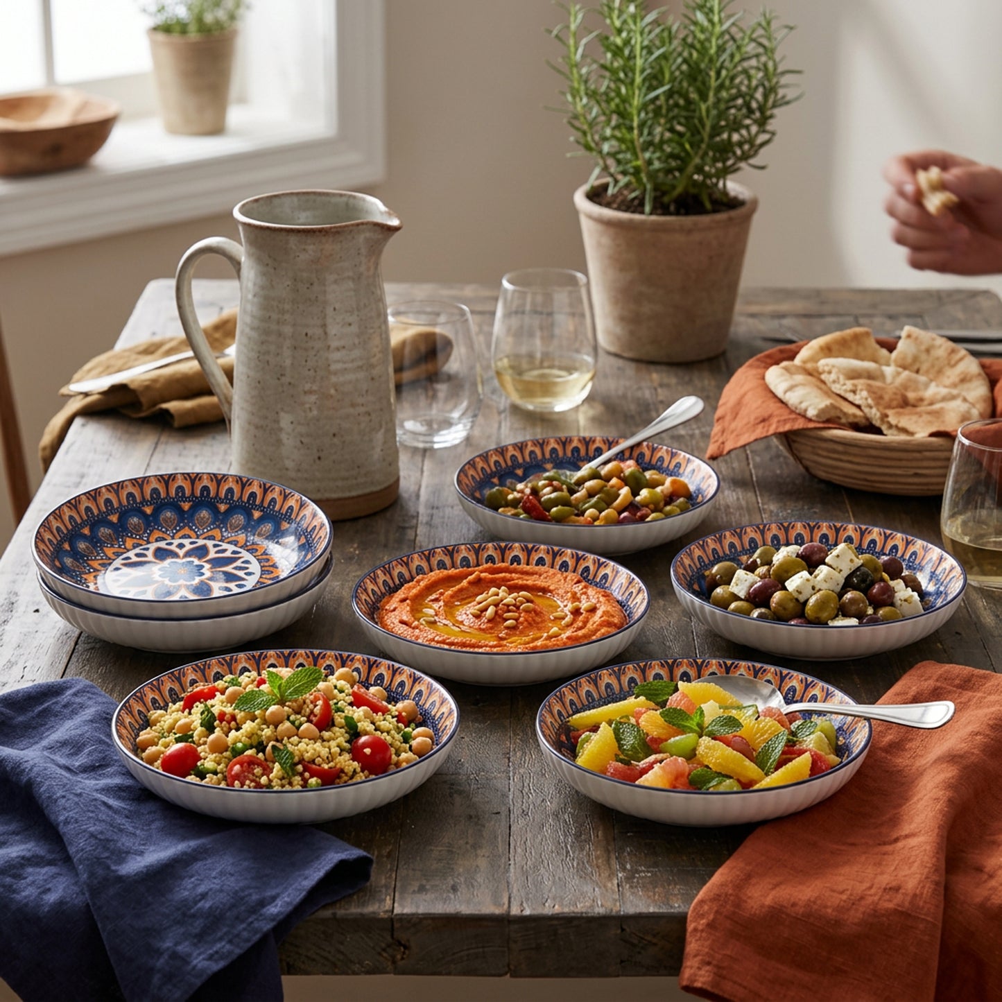 6 Piece Bowl Set Multicoloured