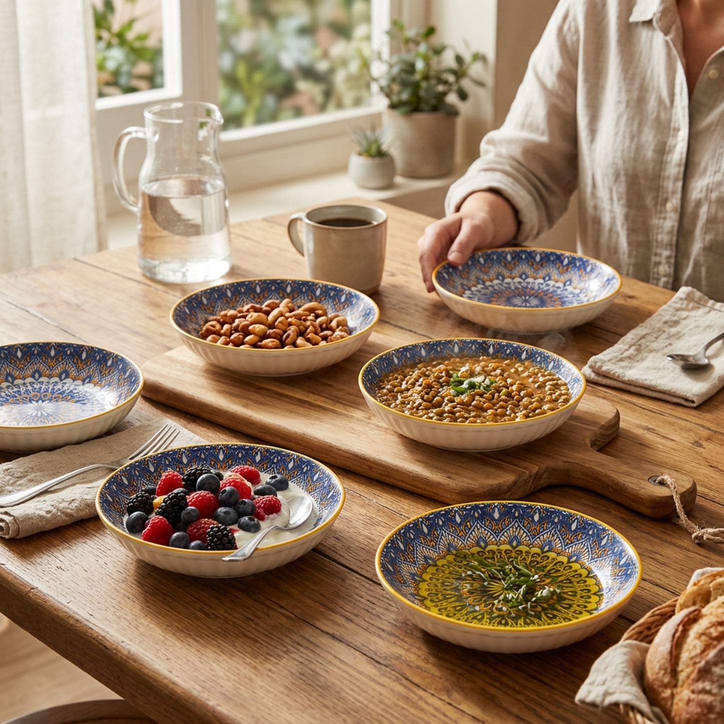 6 Piece Bowl Set Multicoloured