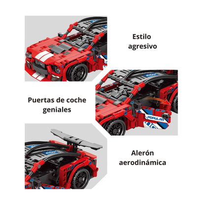 RC 433 Piece Car Building Block Set Red
