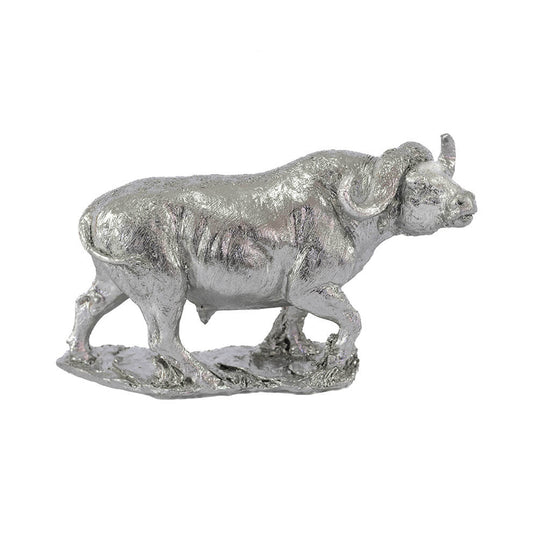 Urban Decor Buffalo on Plinth Silver