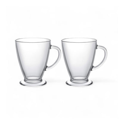 Kitchen Life 2 Piece 440ml Coffee Mug Set Clear