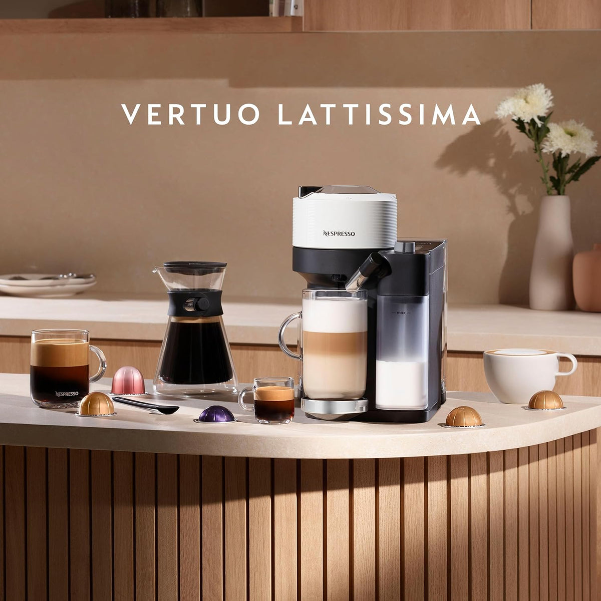 Nespresso Vertuo Lattissima Coffee Machine White + FREE Nespresso Travel Mug