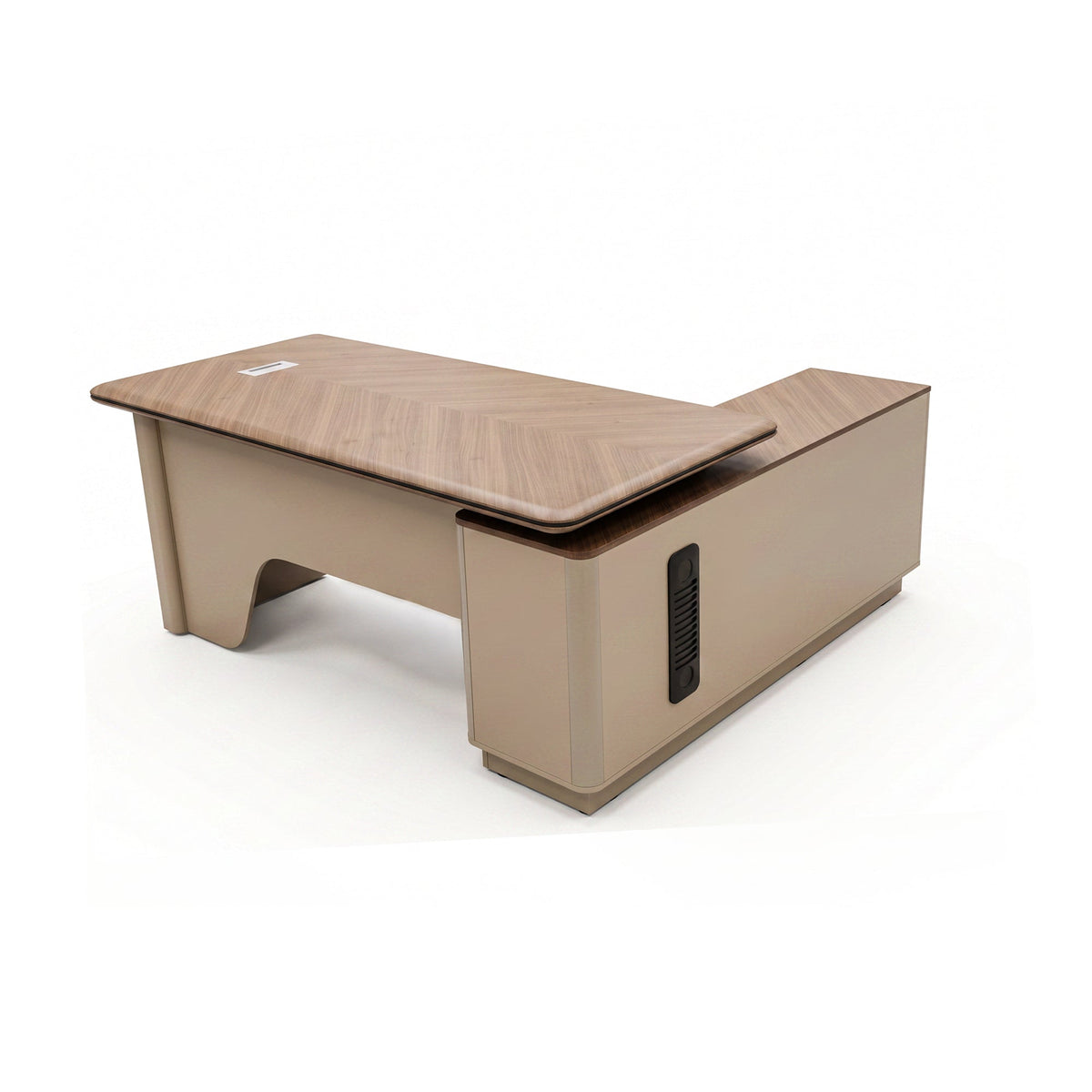 BF Platinum Living Office Table with Side Cabinet