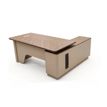 BF Platinum Living Office Table with Side Cabinet