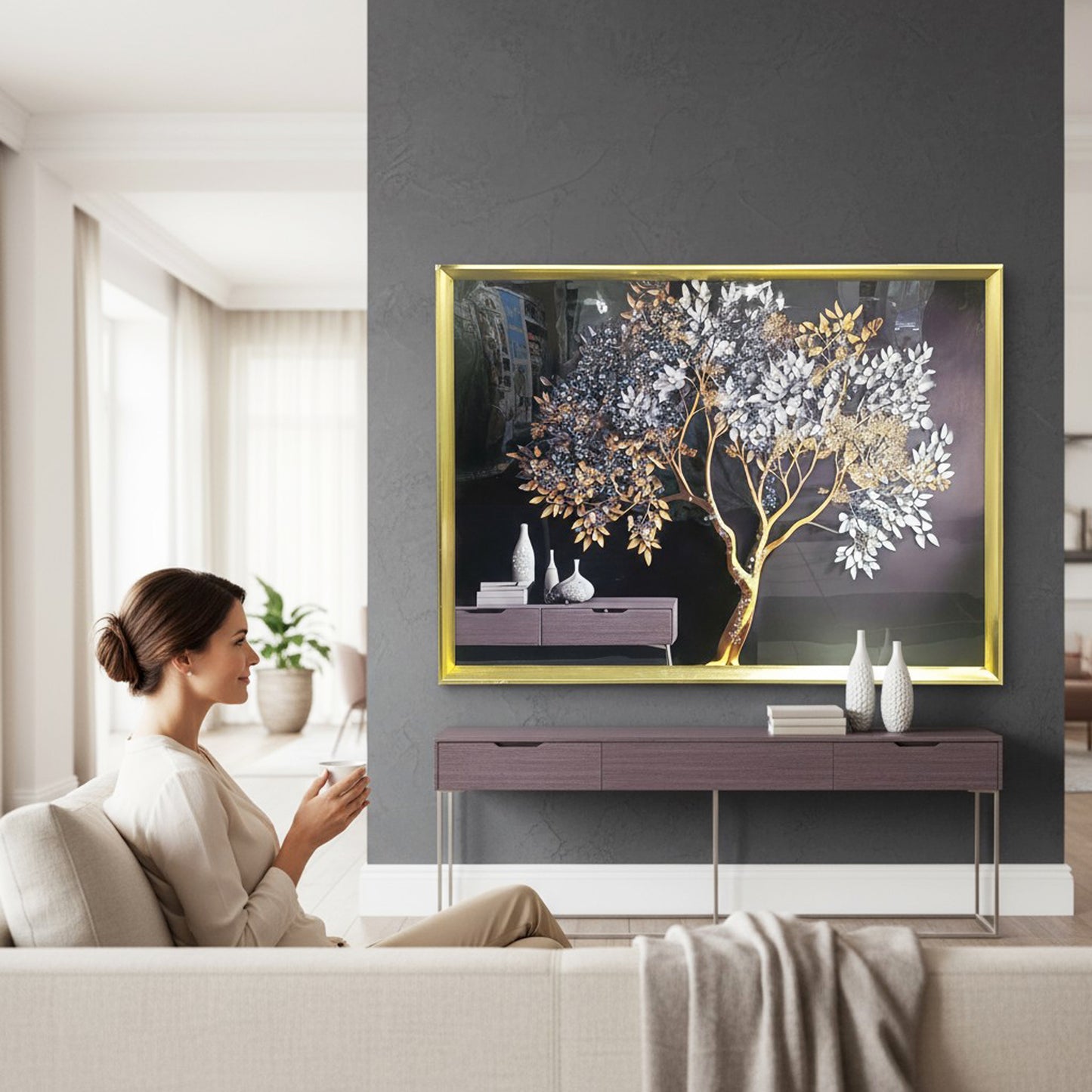 Diamond Tree Painting Multicoloured
