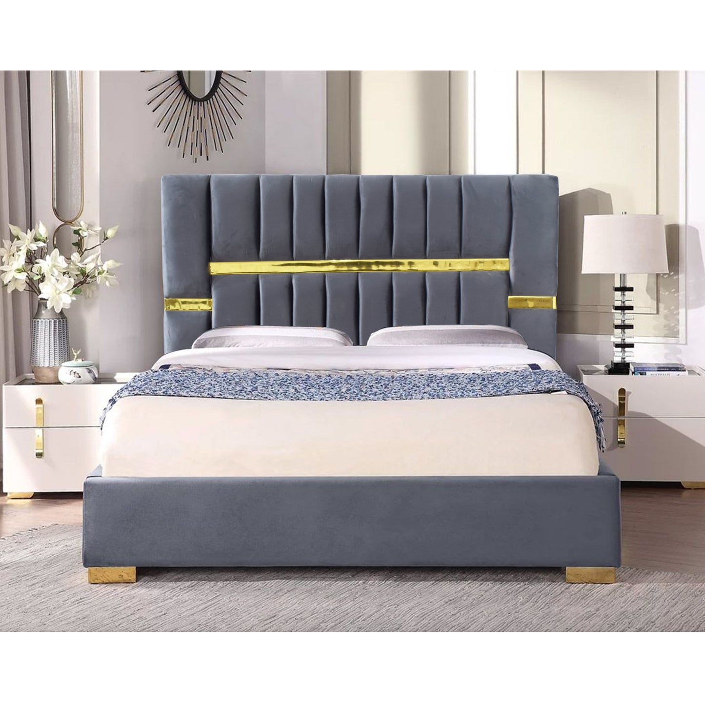 Savanah Queen Headboard Grey