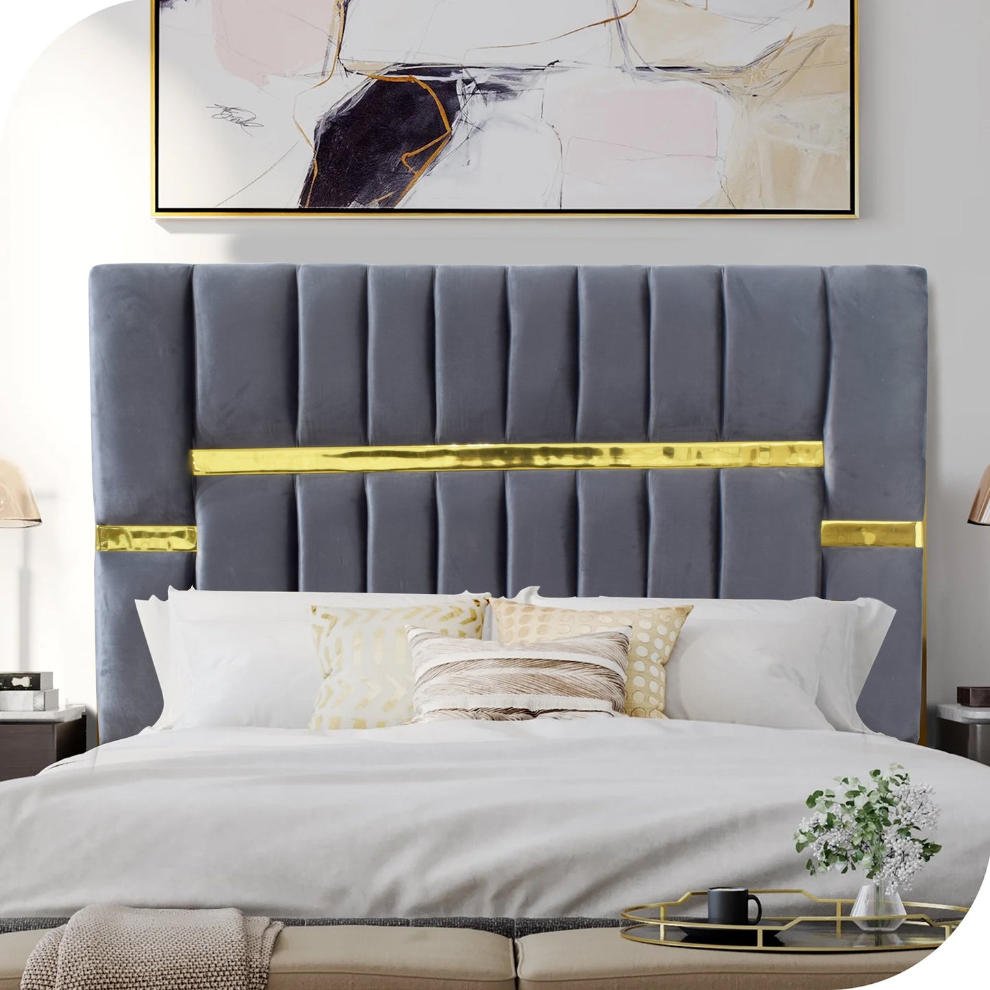 Savanah Queen Headboard Grey