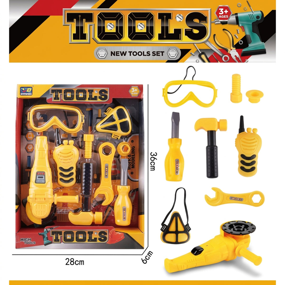 New Tools Hand Tool Play Set Yellow