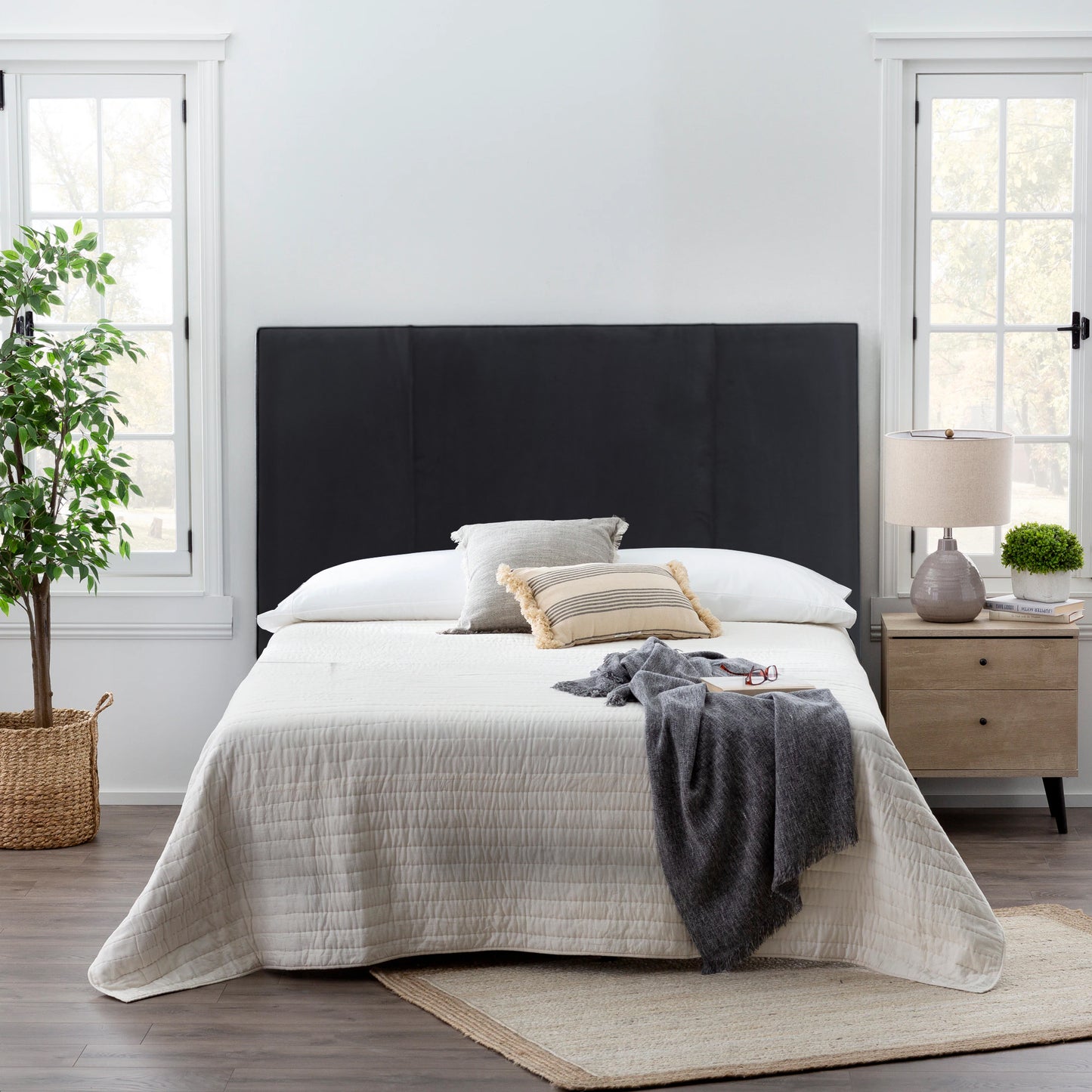 Exotic Designs Vanessa Queen Headboard Black