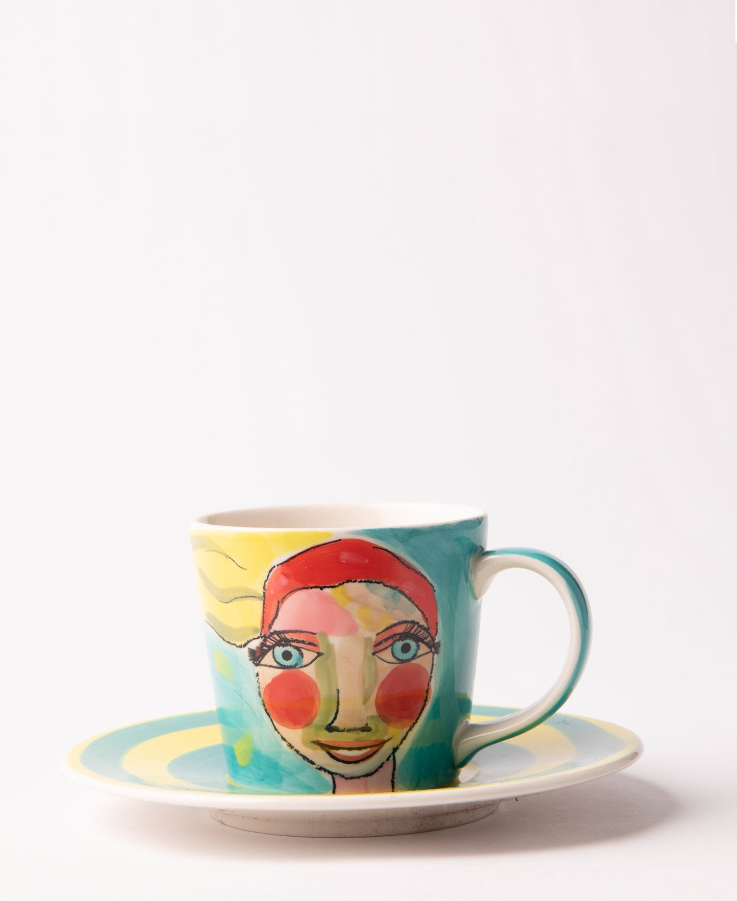 Olivia Artist Lady Cup & Saucer - Blue