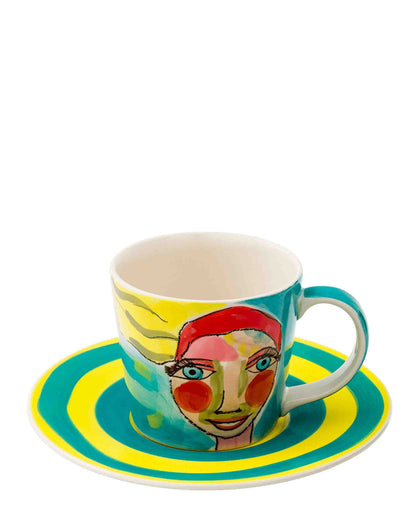 Olivia Artist Lady Cup & Saucer - Blue