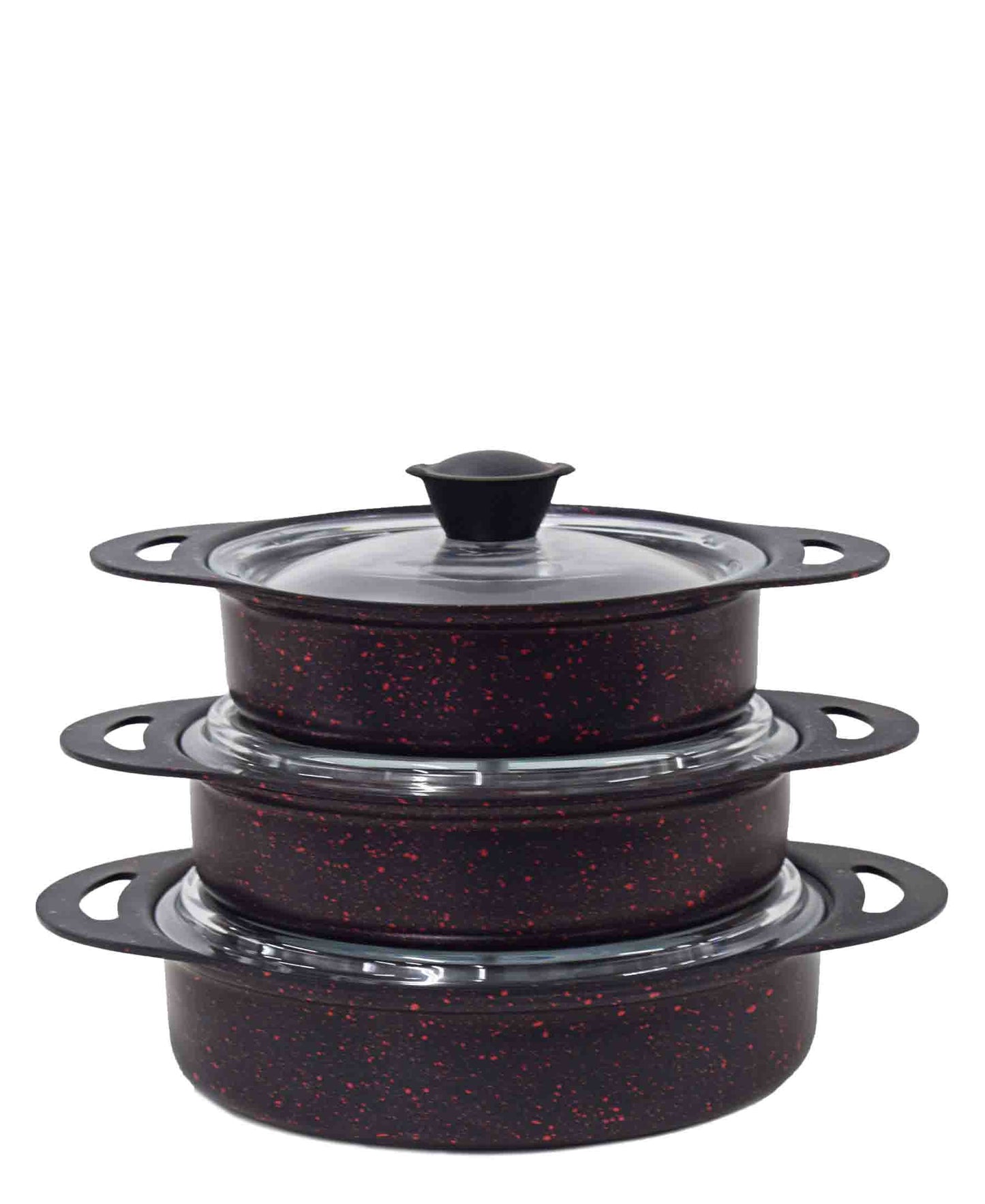 OMS 3015  Granite 6 Piece Cookware - Black