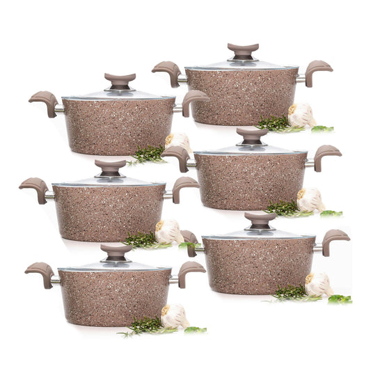 OMS 12 Piece Deep Casserole Set Beige