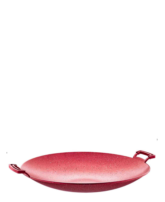 OMS Granite 34cm Non Stick Wok - Red