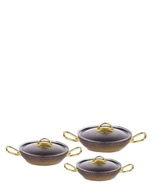 OMS Granite 6 Piece Sahan/Egg Pan Set - Gold