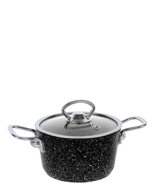 OMS Non Stick 12cm Deep Granite Casserole - Black