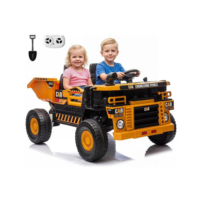 12V 2 Seater Kids Ride-On Construction Dump Truck with Electric Dump Bed - PH007
