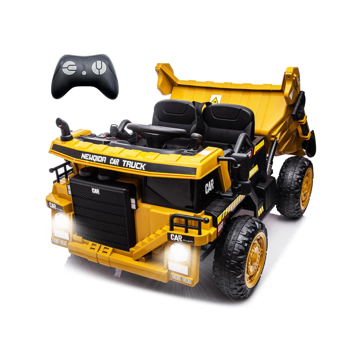 12V 2 Seater Kids Ride-On Construction Dump Truck with Electric Dump Bed - PH007