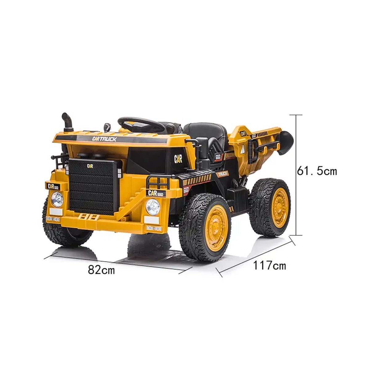 12V 2 Seater Kids Ride-On Construction Dump Truck with Electric Dump Bed - PH007