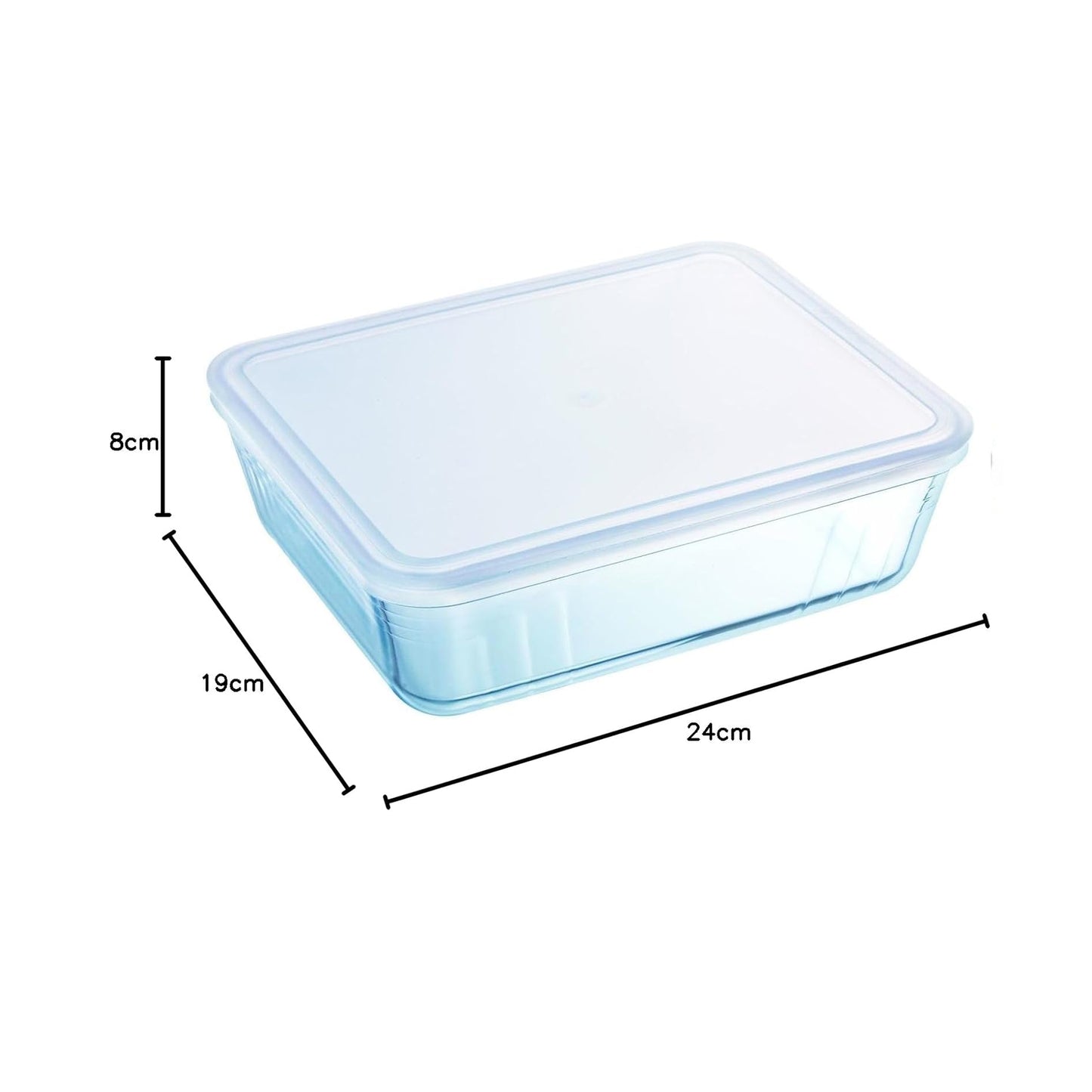 Pyrex Cook & Freeze 2.6Lt Rectangular Container With Plastic Lid Clear
