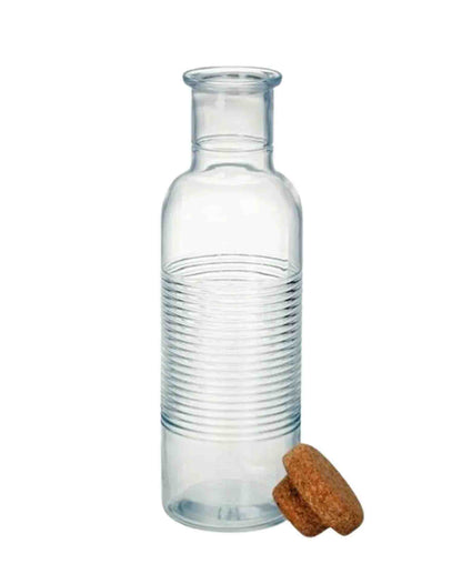 Pasabahce 1Lt Hoop Glass Bottle with Cork Lid - Clear