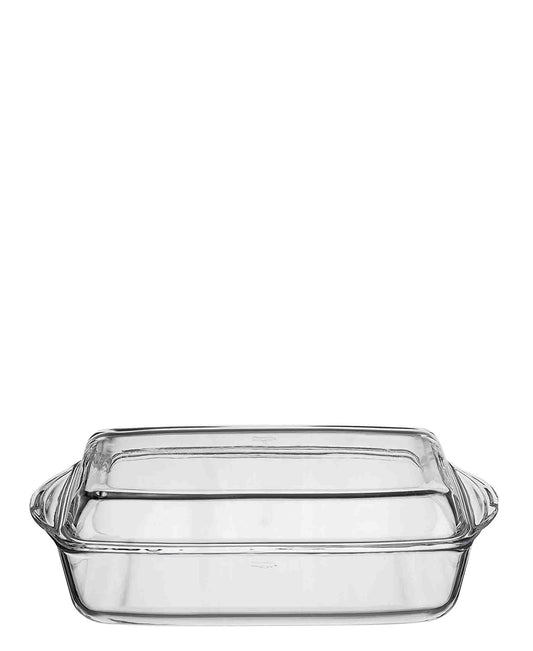 Pasabahce 1.5Lt Borcam Rectangular Casserole with Cover - Clear