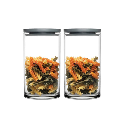 Pasabahce 2 Piece Breakfast Club Glass Canister Set Clear