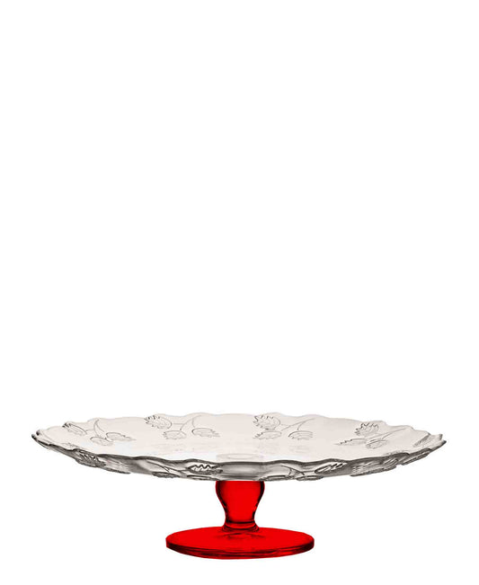 Pasabahce Pastoral Footed Round Server - Red