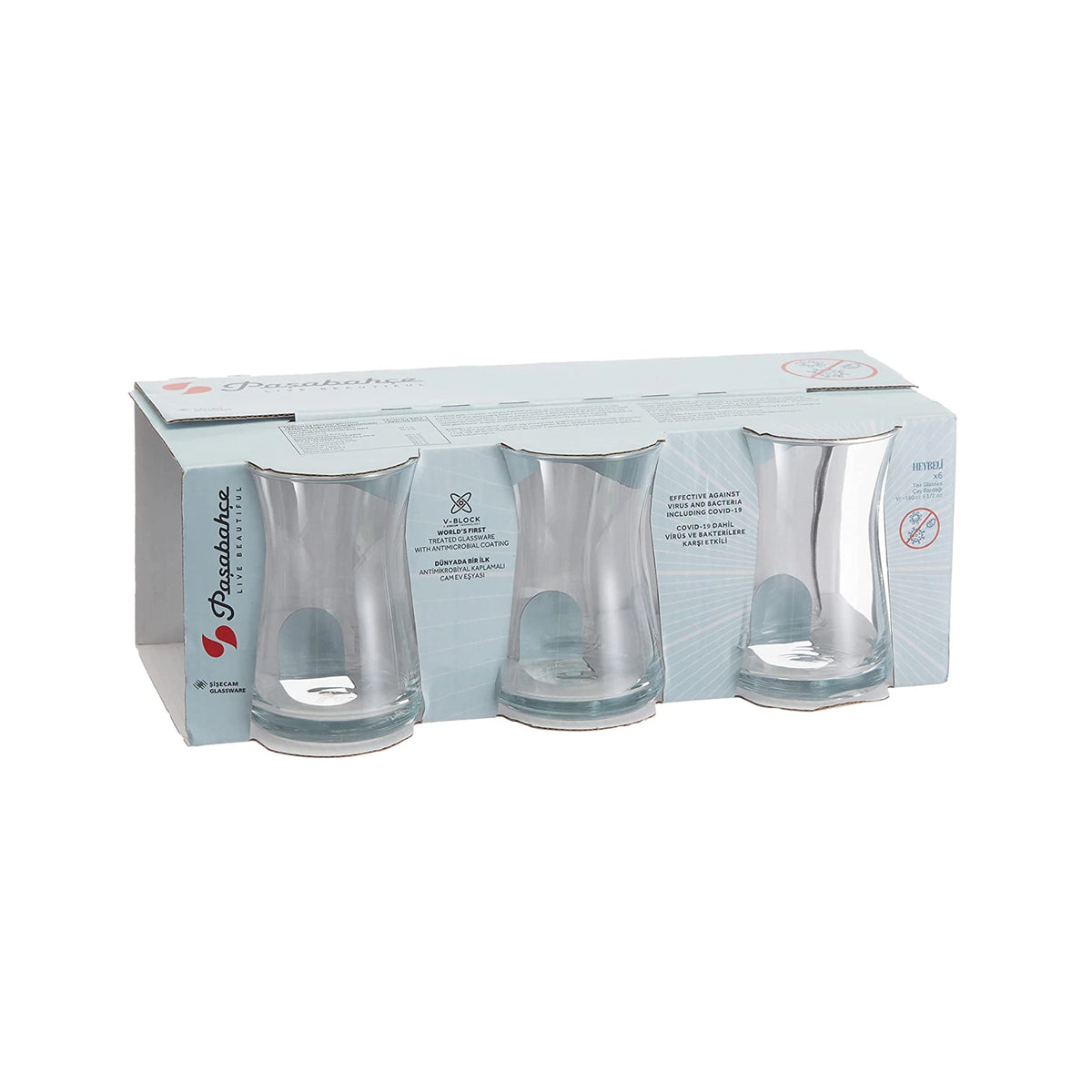 Turkish Tea Glass V-Block 70ml Set of 6