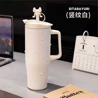 Stripe Design 1.2Lt Flask Cream