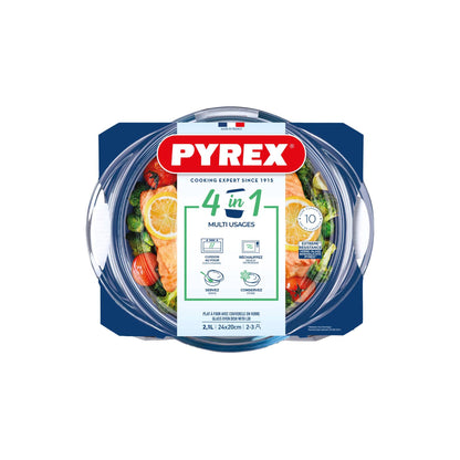 Pyrex 2.1Lt Round Casserole Dish Clear