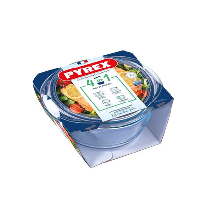 Pyrex 2.1Lt Round Casserole Dish Clear