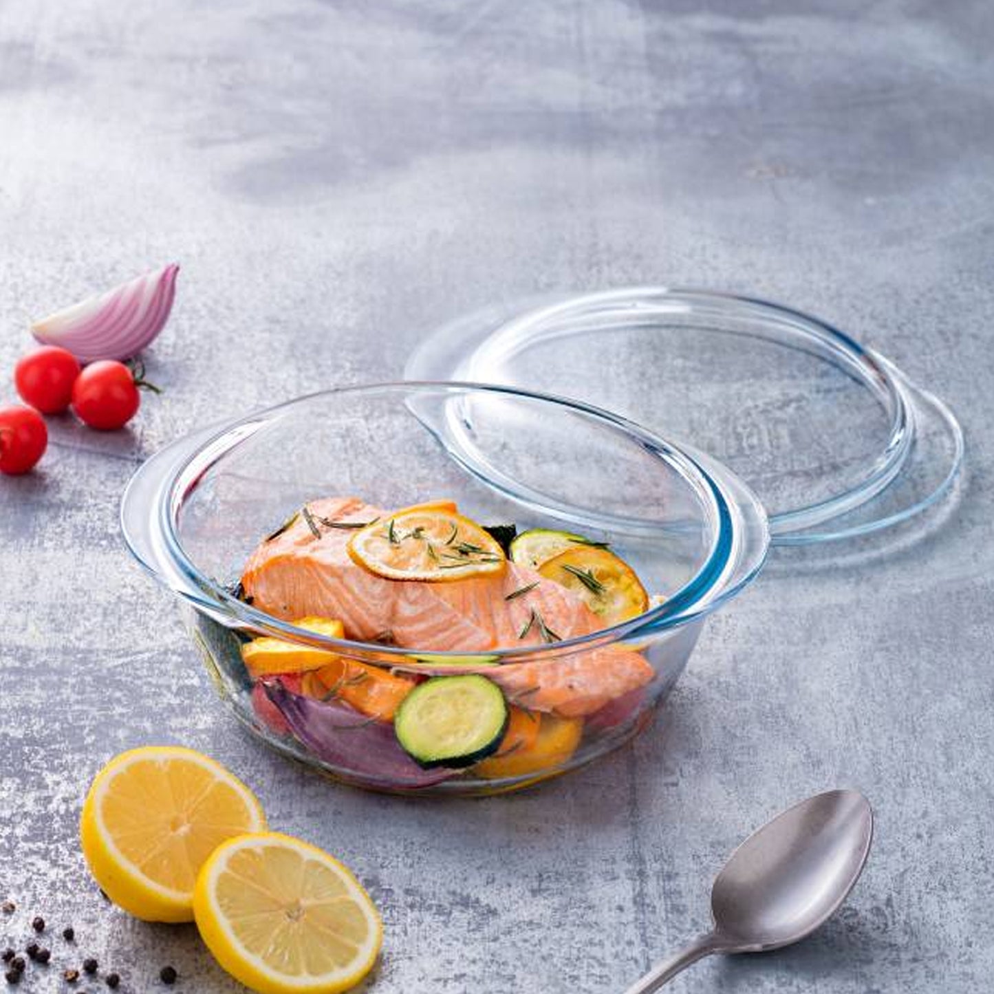 Pyrex 2.1Lt Round Casserole Dish Clear